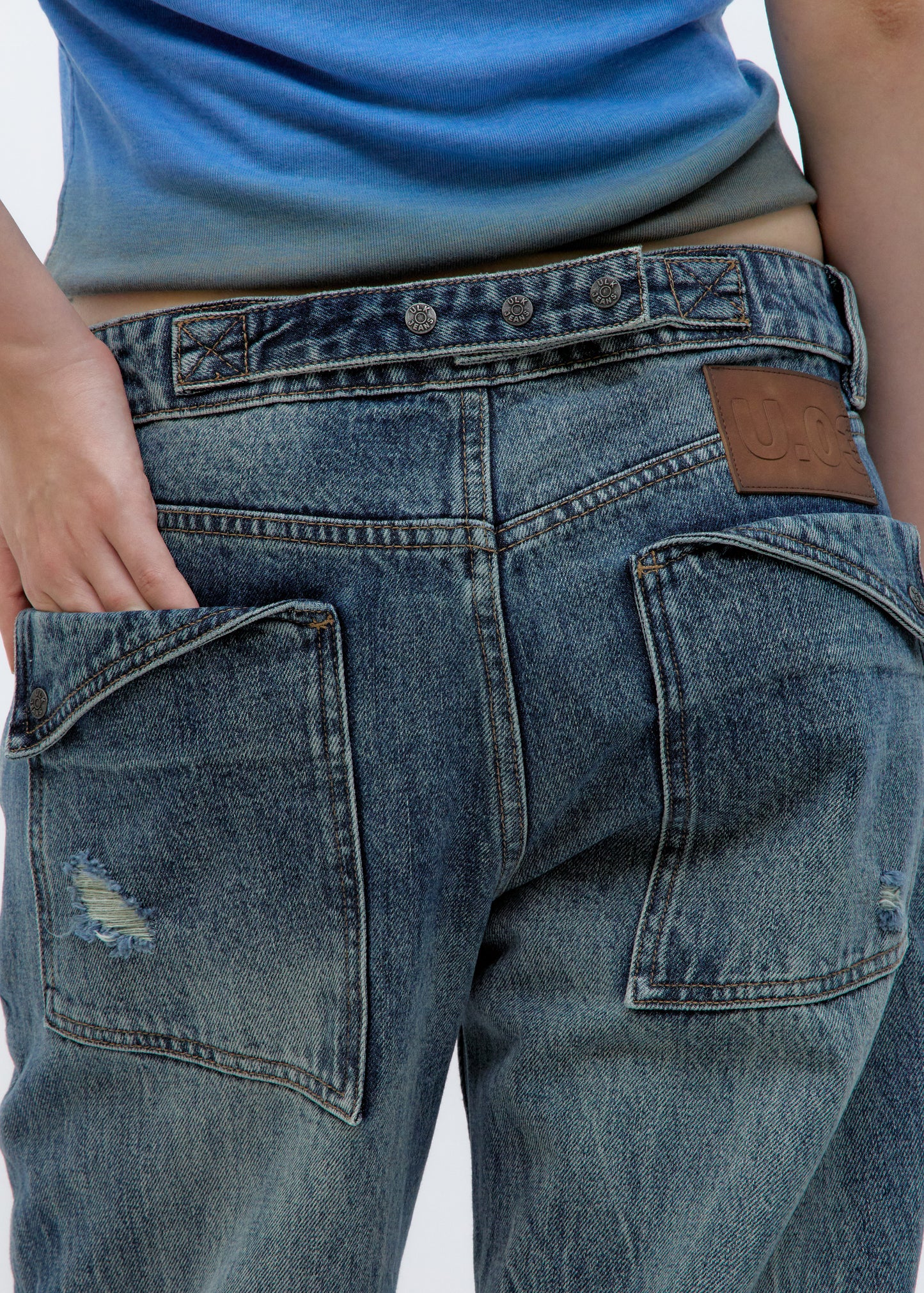 Jeans Rectos Desgastados - Val Demin