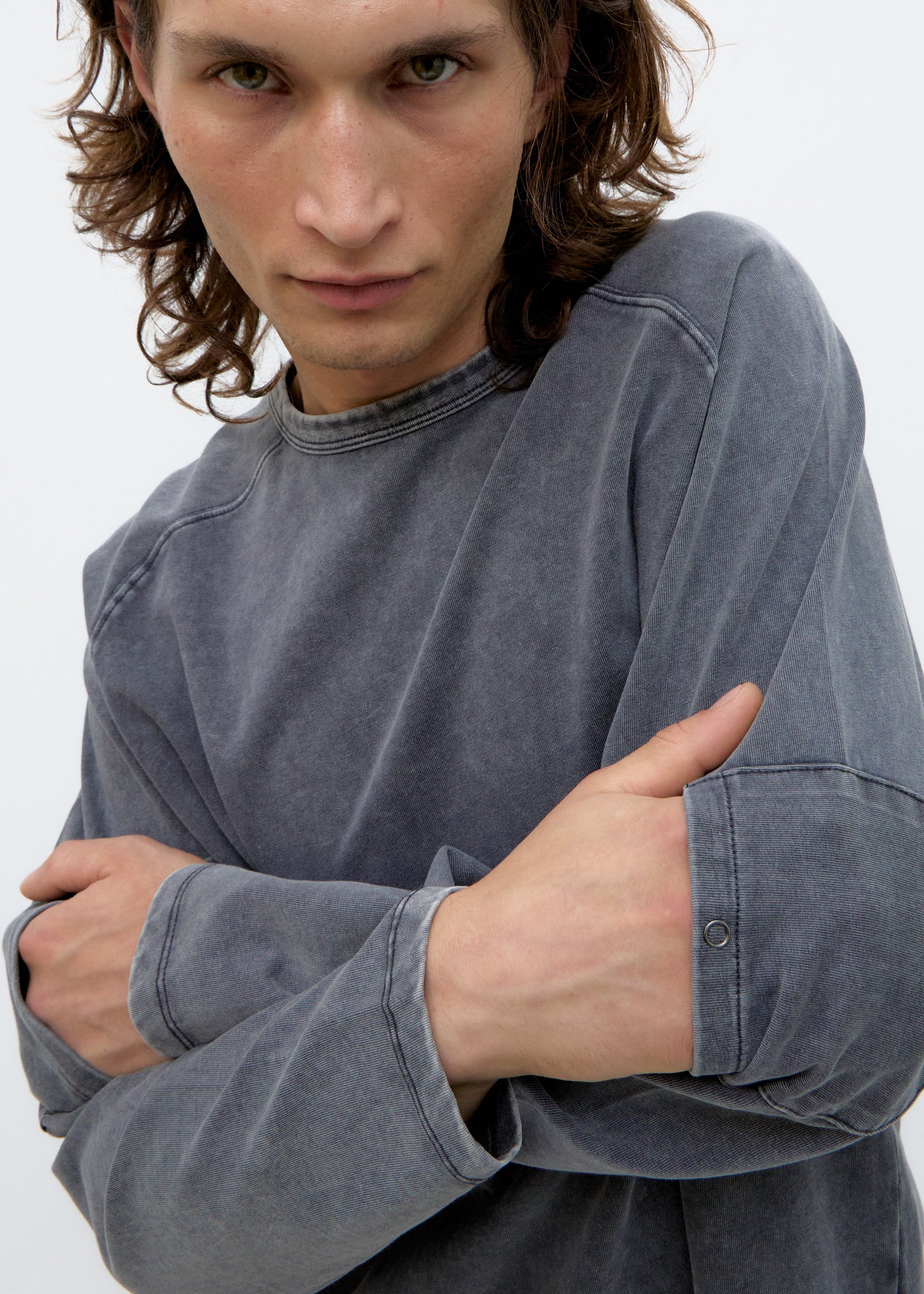 Grey Washed-Effect T-Shirt - Chuck