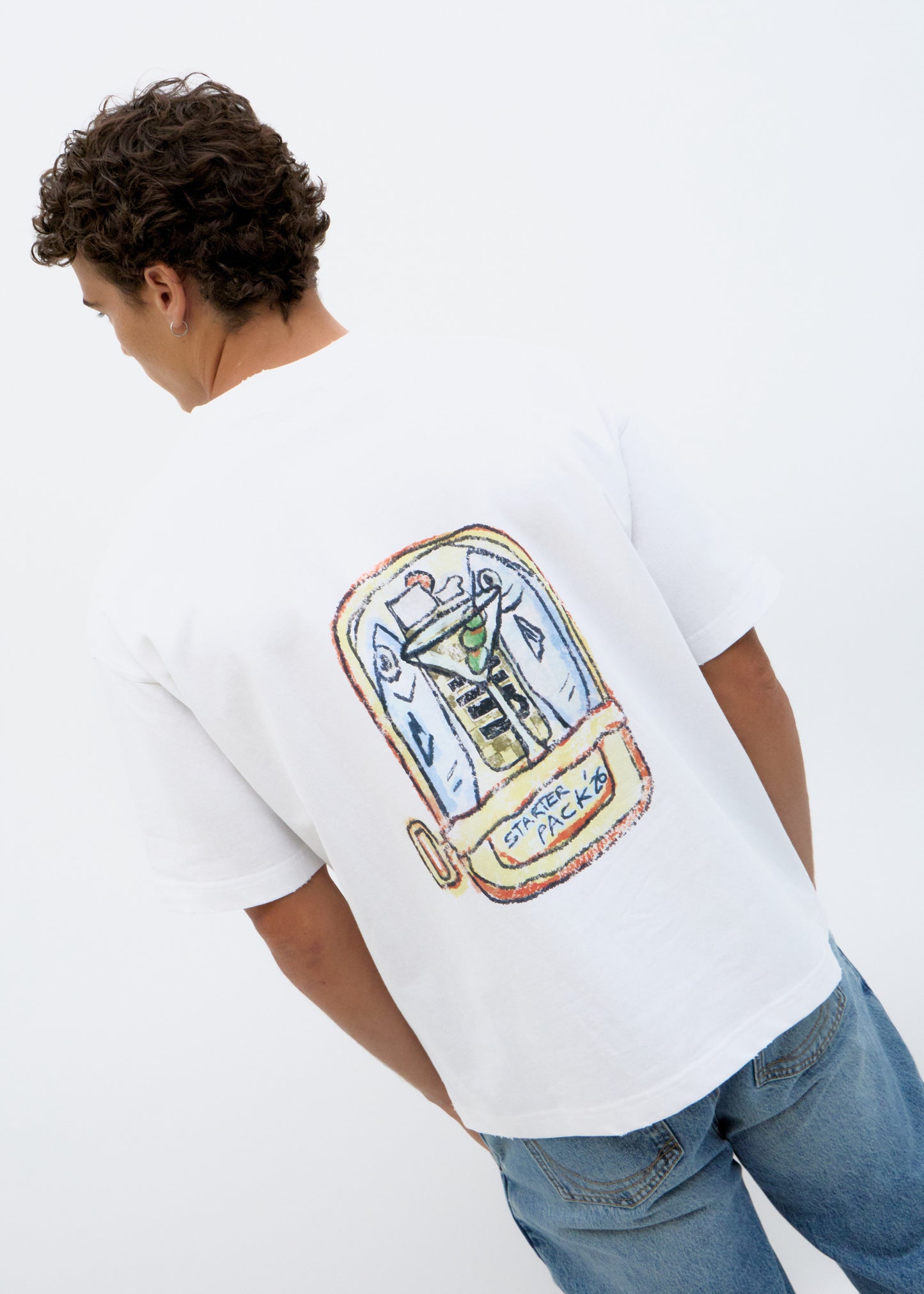 White T-shirt with artistic print - Hame