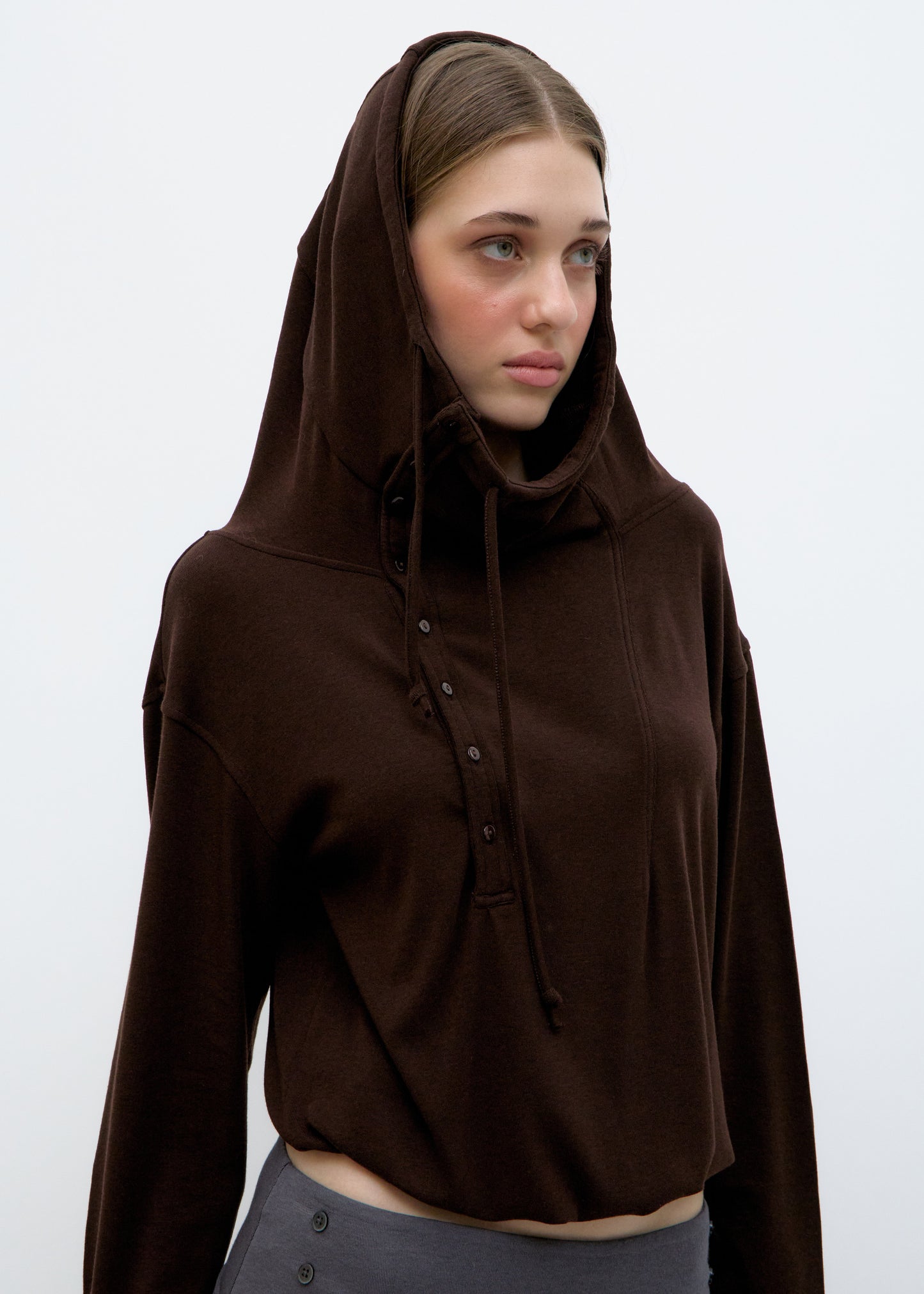 Sudadera asimétrica marrón - Uno