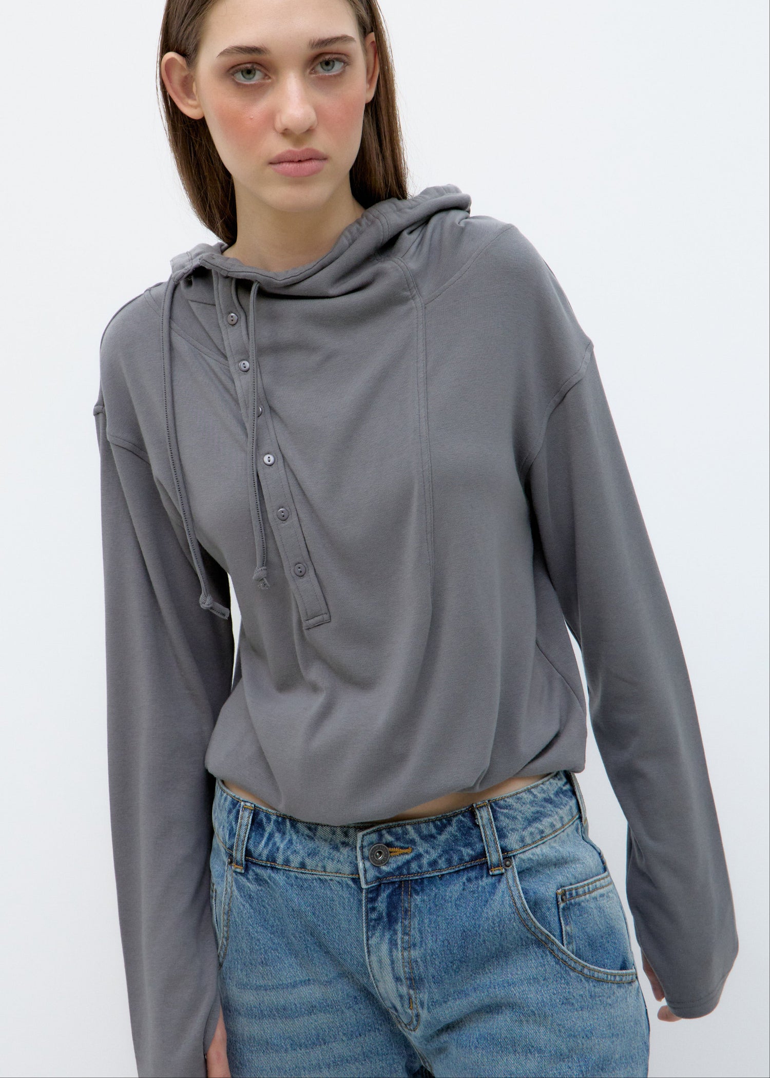 Sudadera asimética gris - Uno
