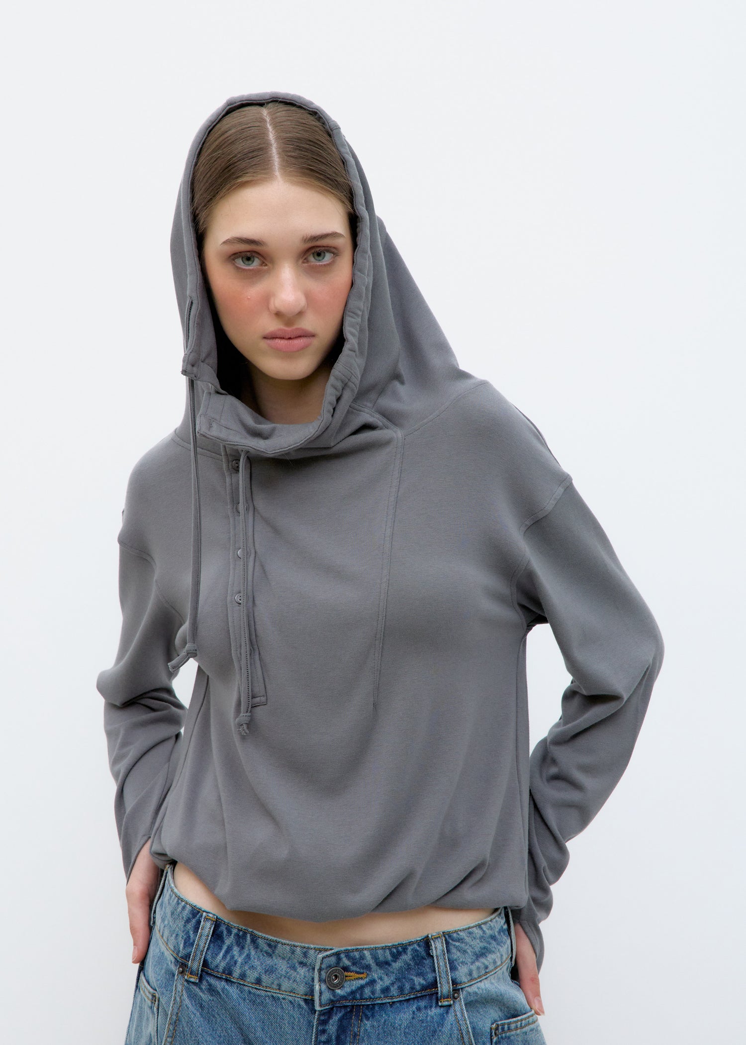 Sudadera asimética gris - Uno