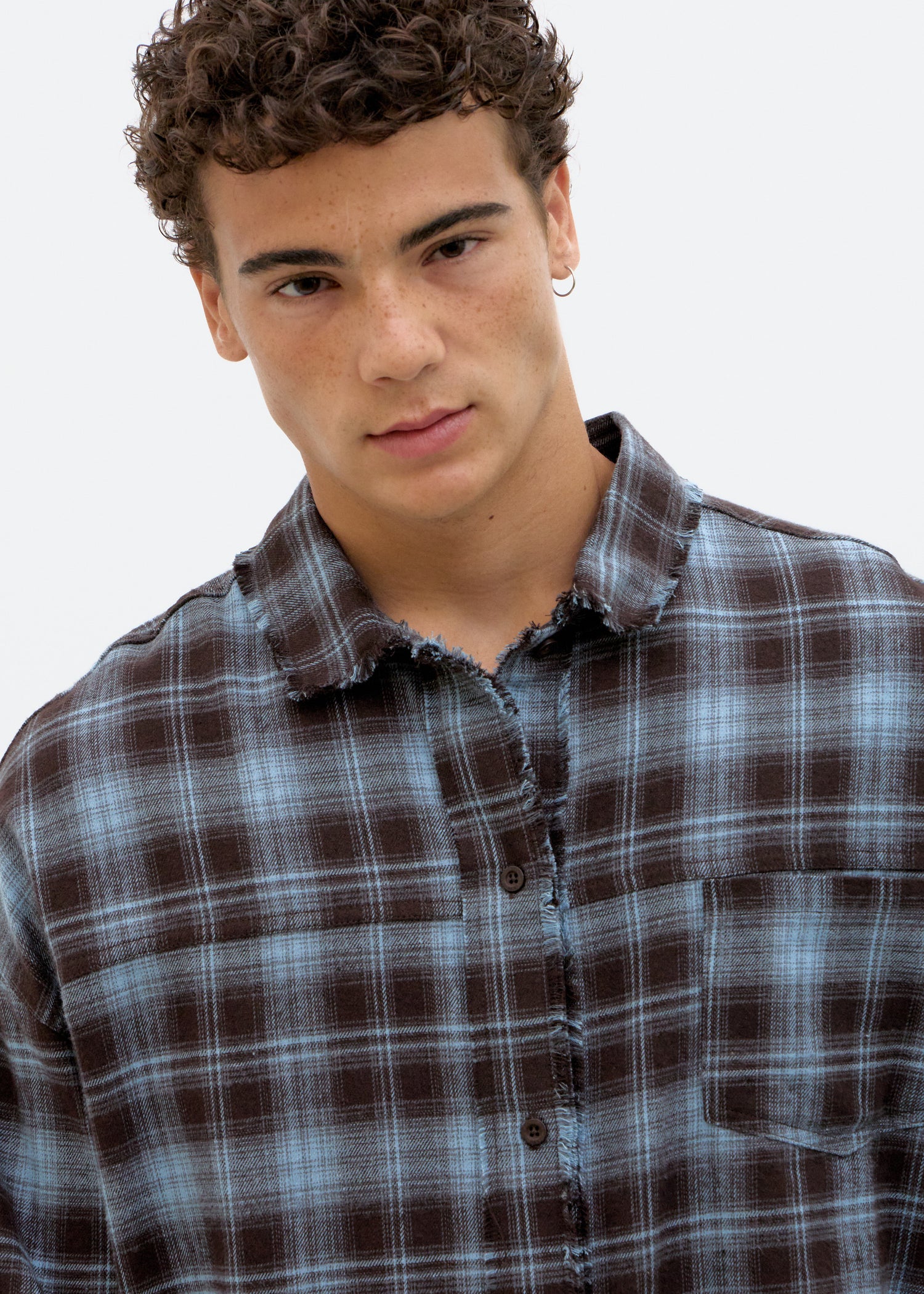 Relaxed fit plaid shirt - Blue