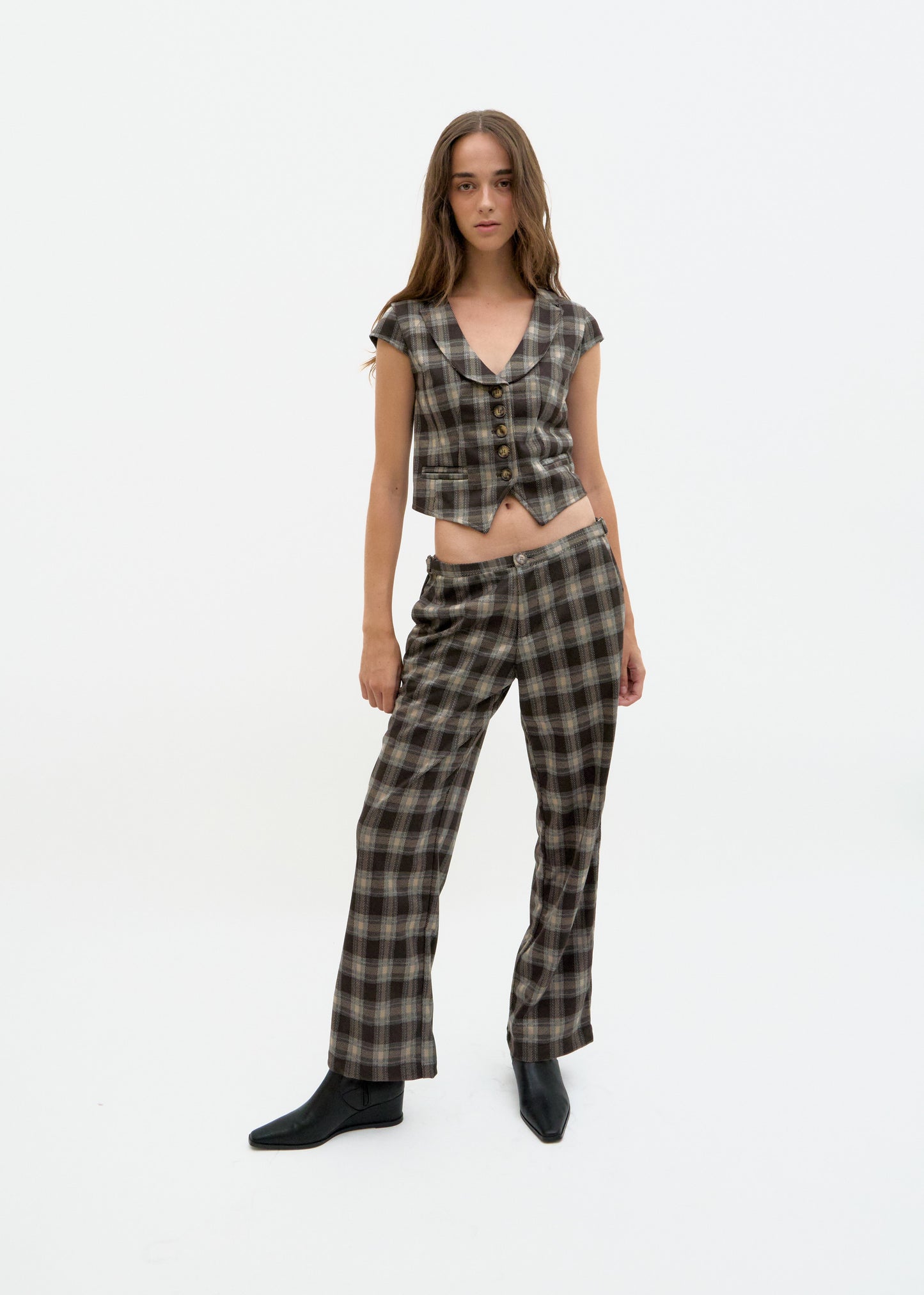 Plaid Tailored Vest - Vitotop
