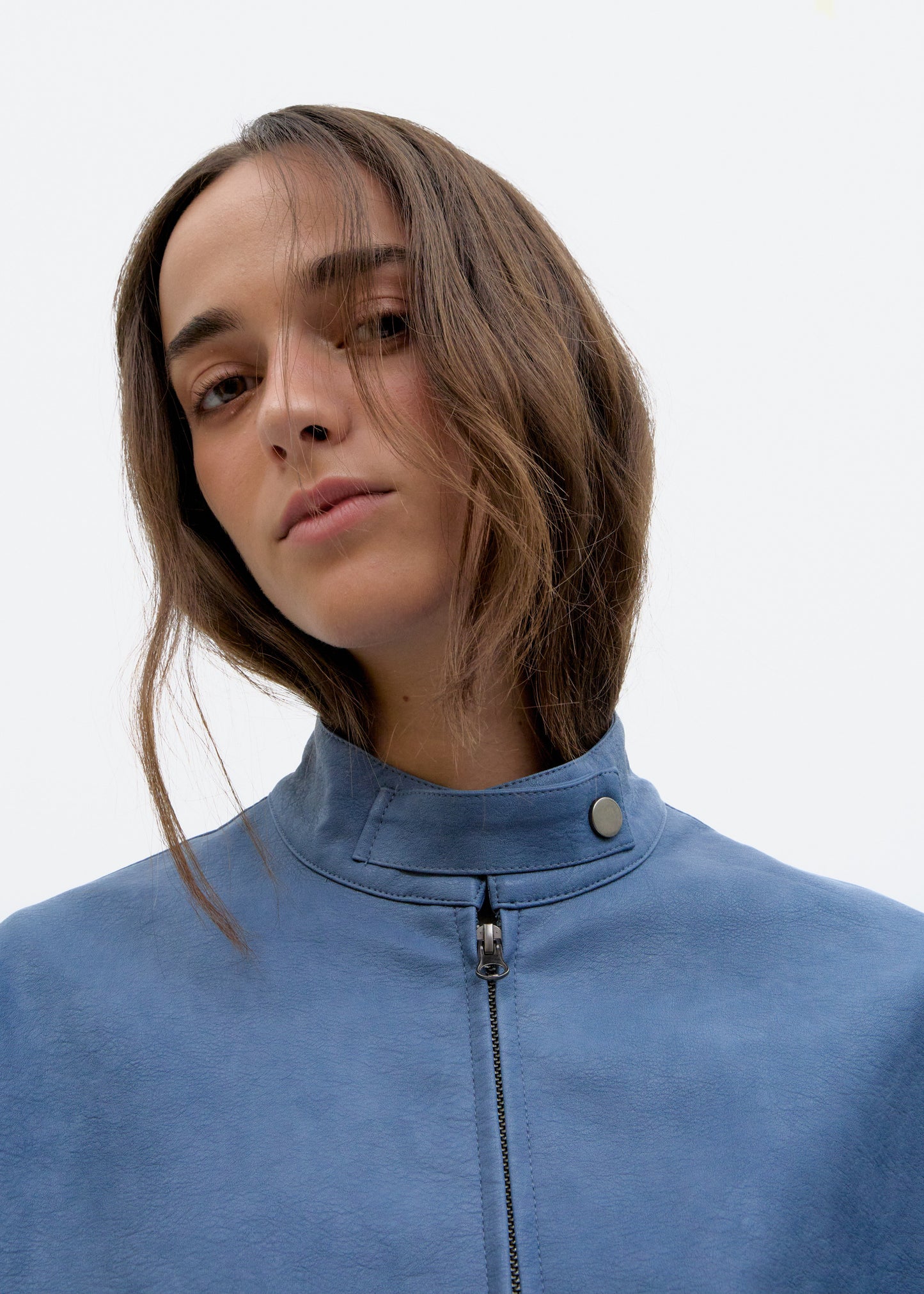 Cazadora Efecto Piel Azul - Estel