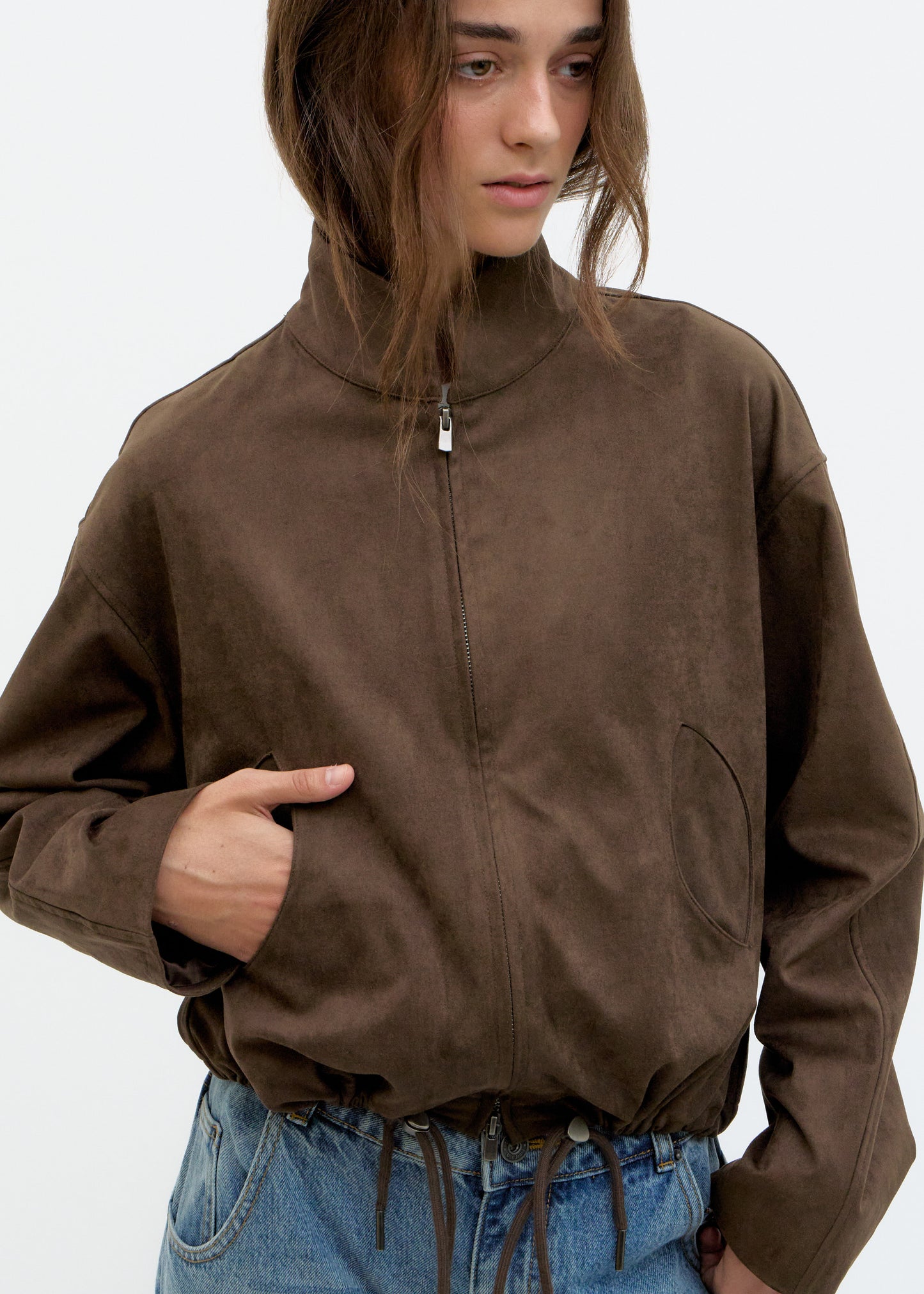 Brown Suede Jacket - Maze