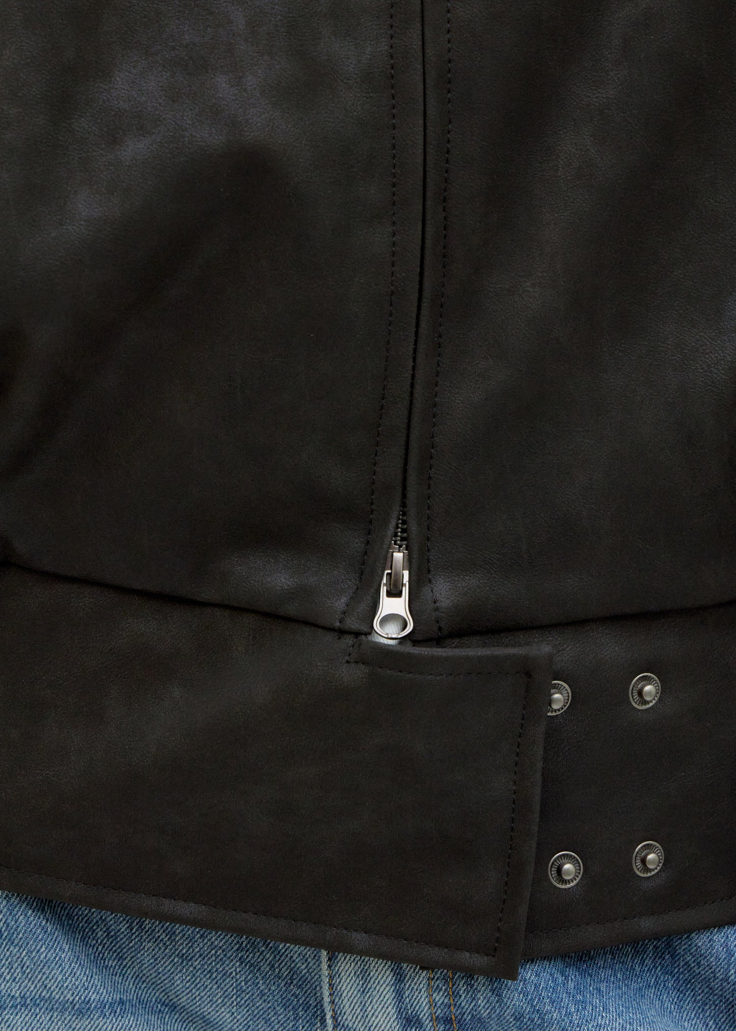 Black Leather-Effect Jacket - Estel