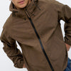 Chaqueta ligera textura con capucha marrón - Wave