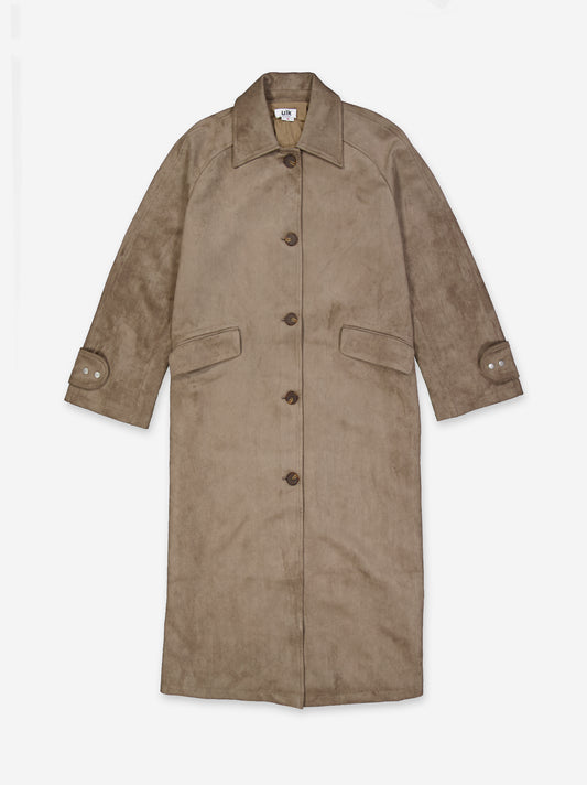 Long faux-suede coat - Orsa