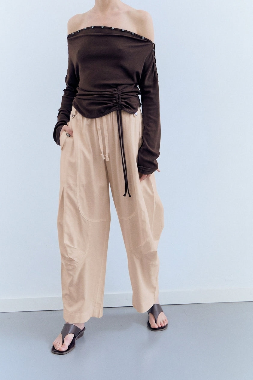 Pantalón Cargo De Lino Beige - Nuca