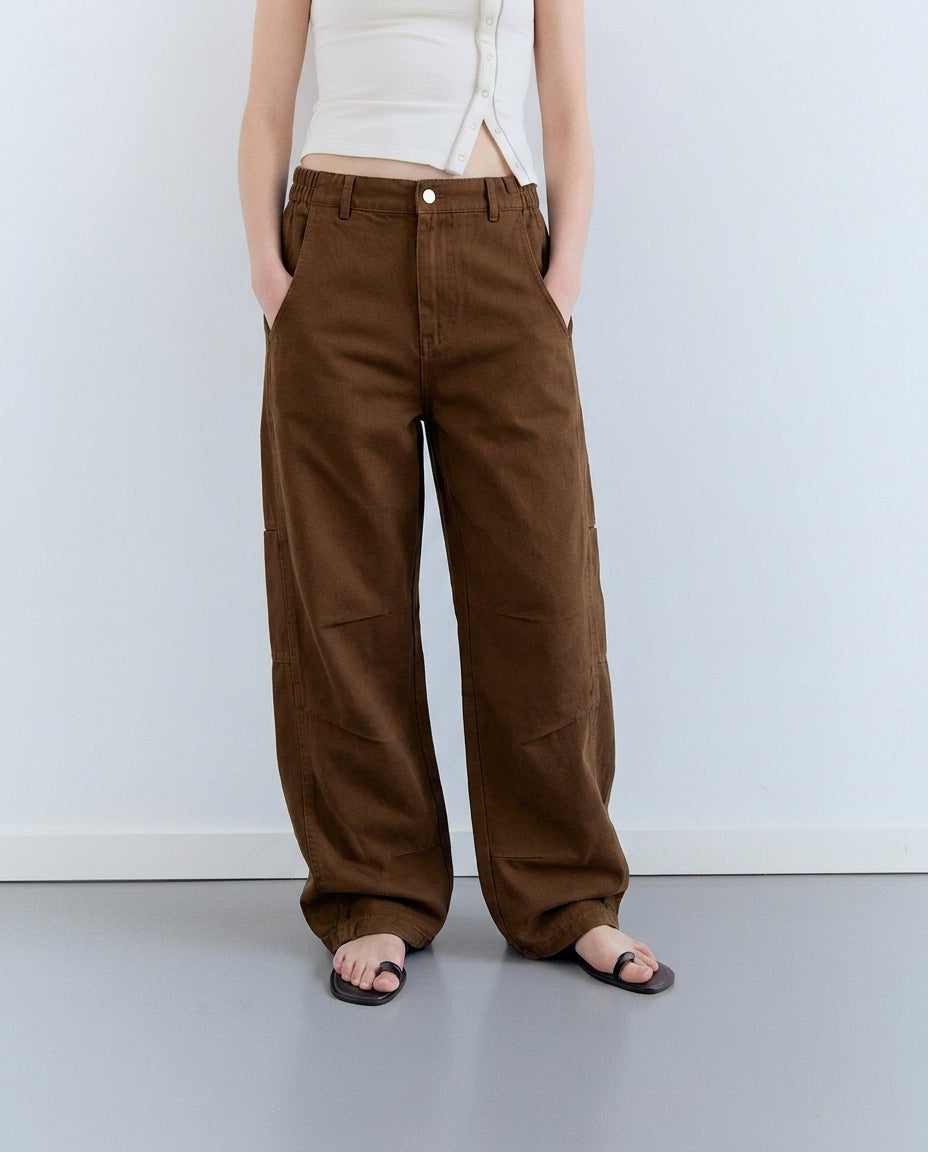 Straight baggy trousers - Mocha