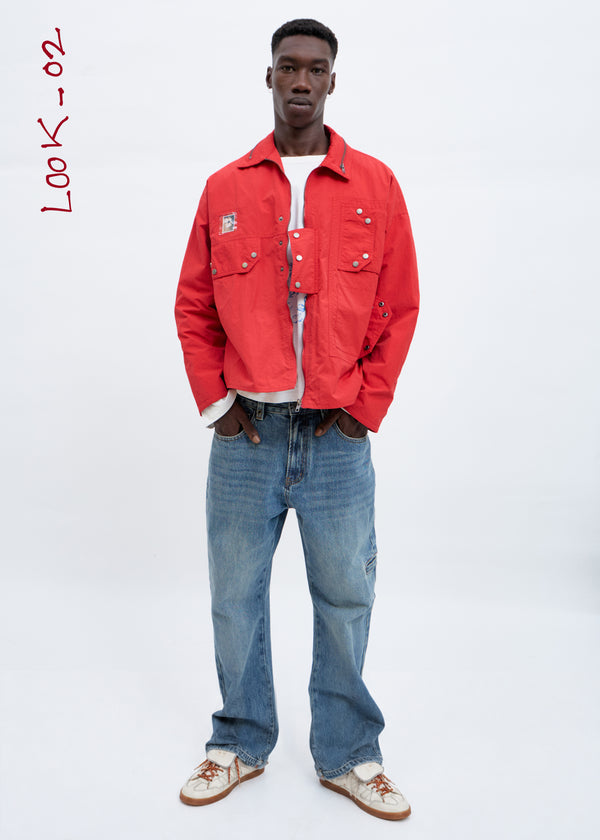 Red utility jacket - Bessete