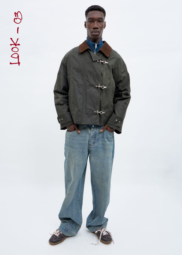 Utility jacket with metal fasteners - Layla