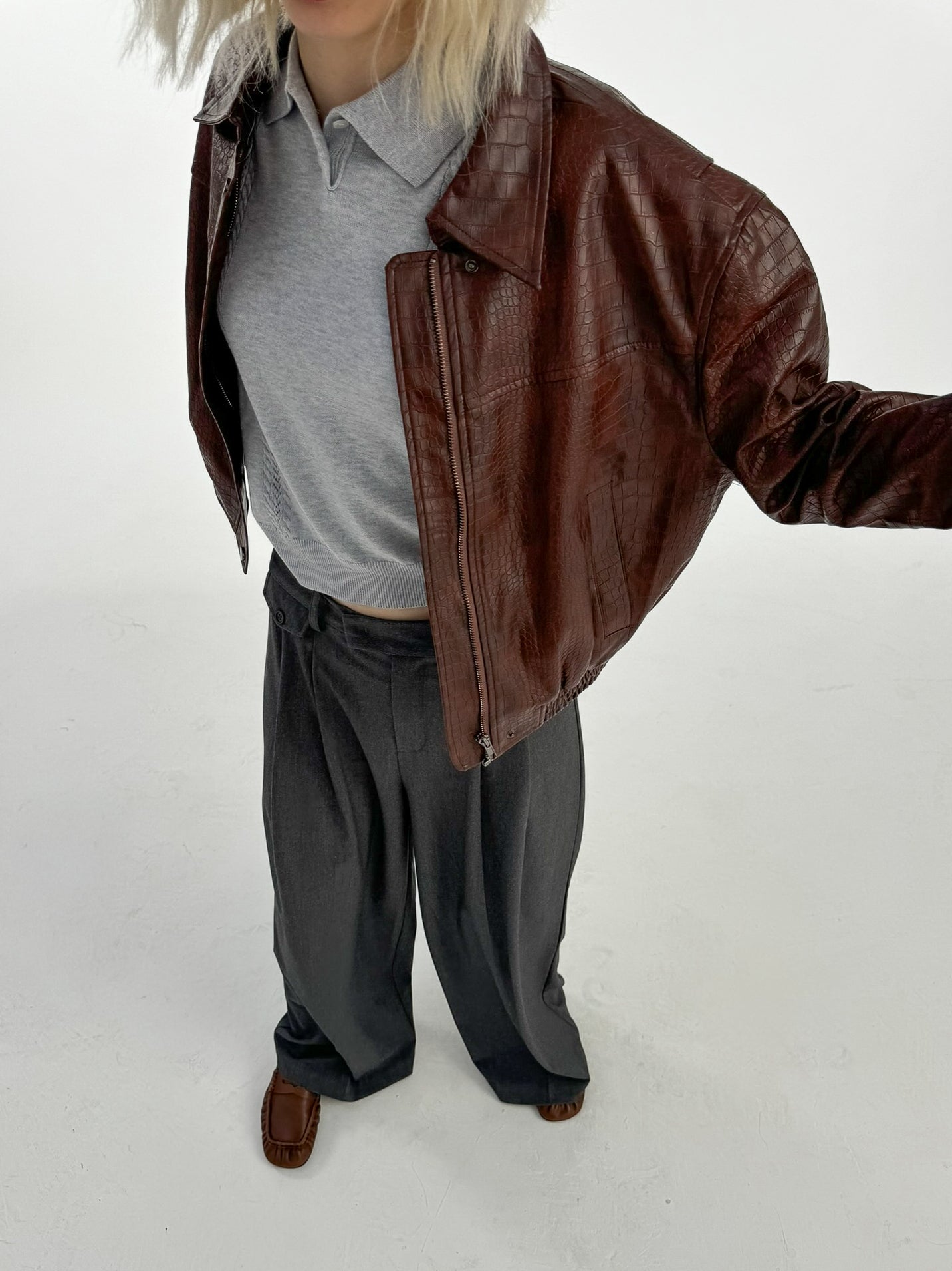 Leather-effect bomber jacket - Lisbon