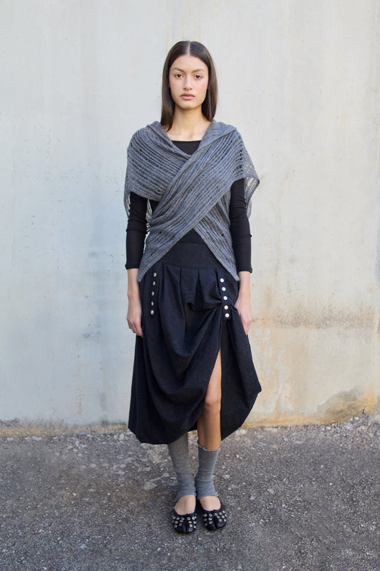 Multi-position knitted cardigan with hood - Venus