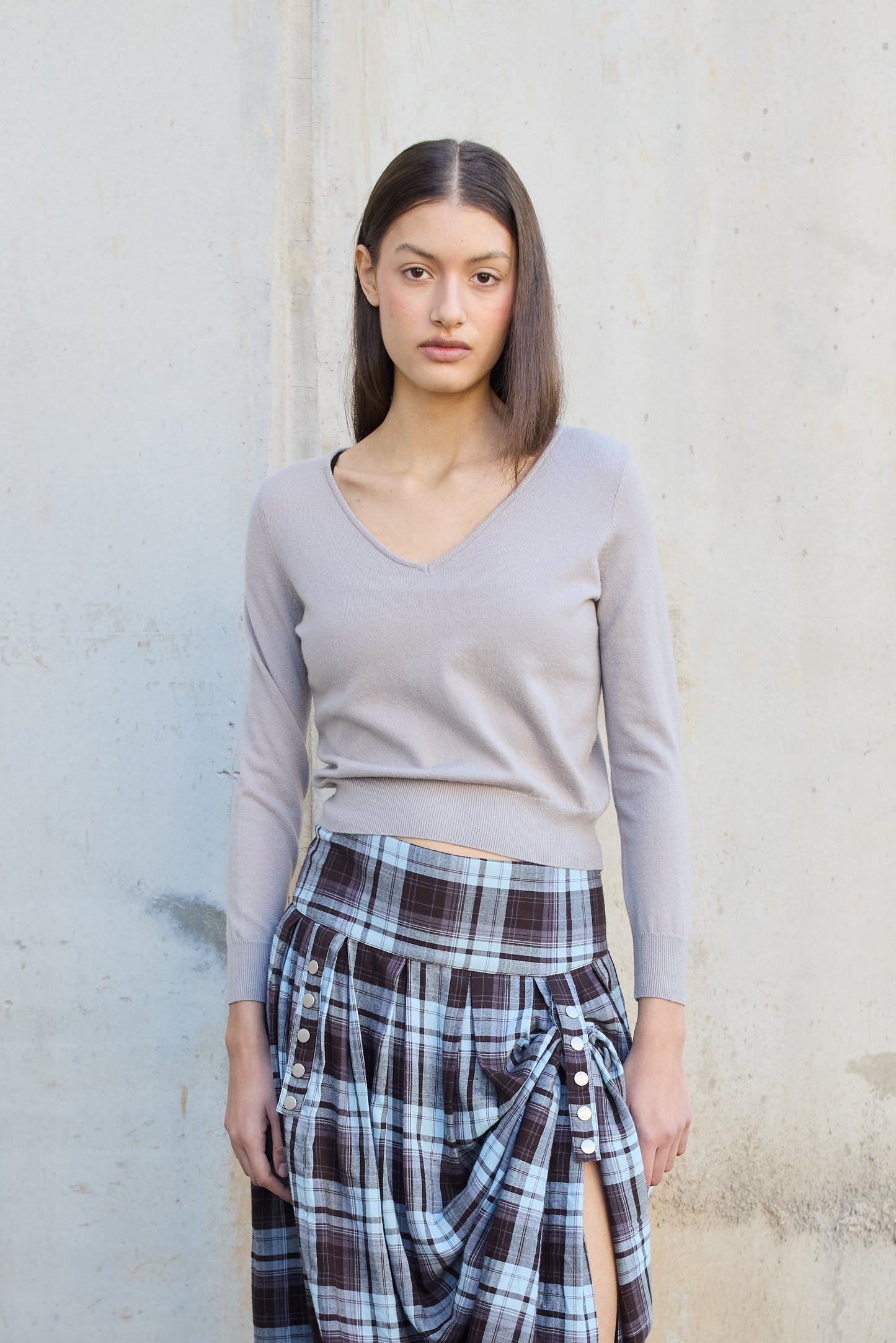 Jersey de punto con cuello en V - Fae