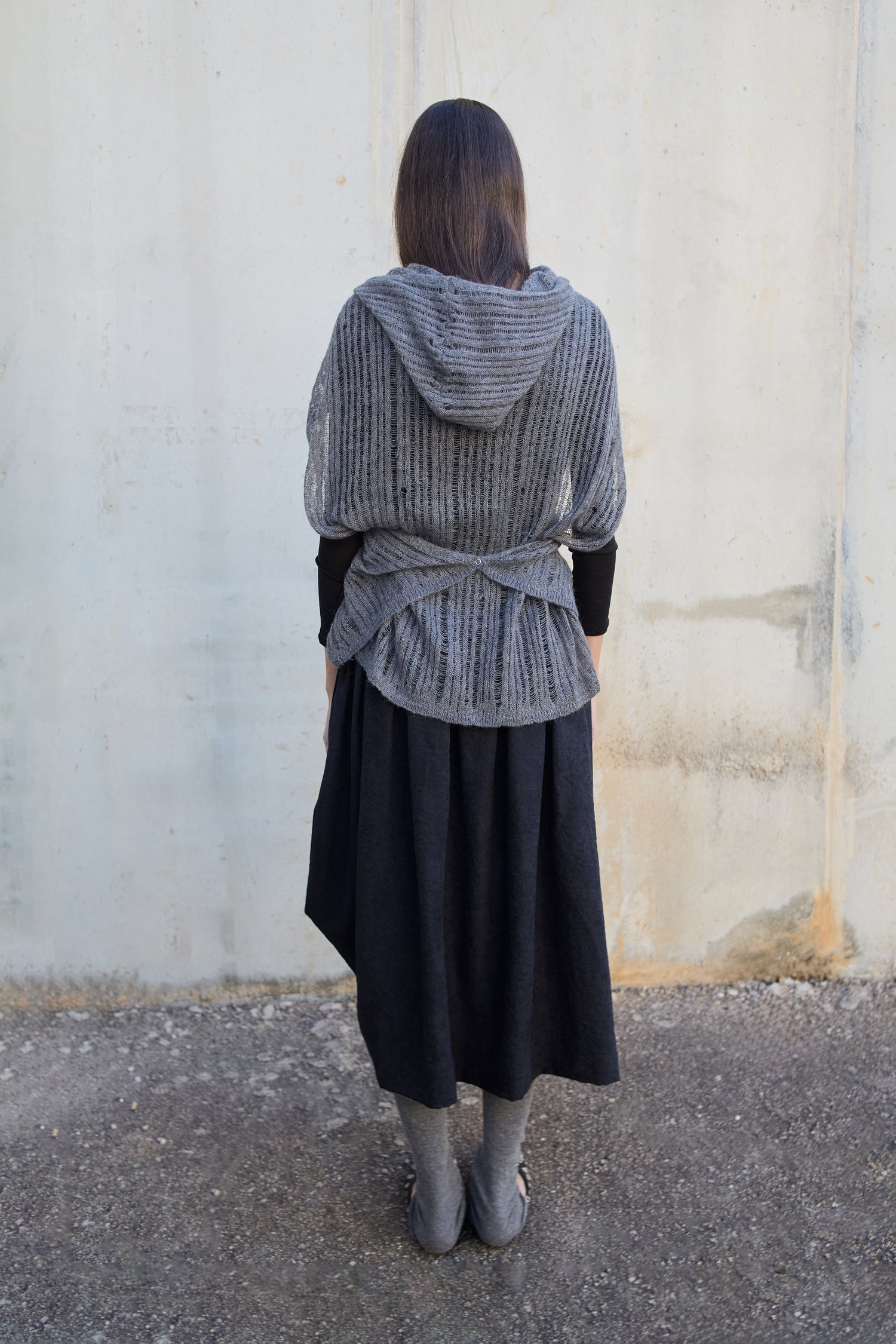 Capa-cardigan de punto multiposición con capucha Venus