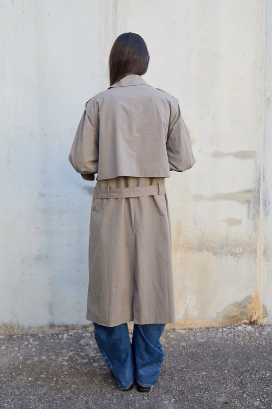 Trench coat with convertible top panel - Mawi