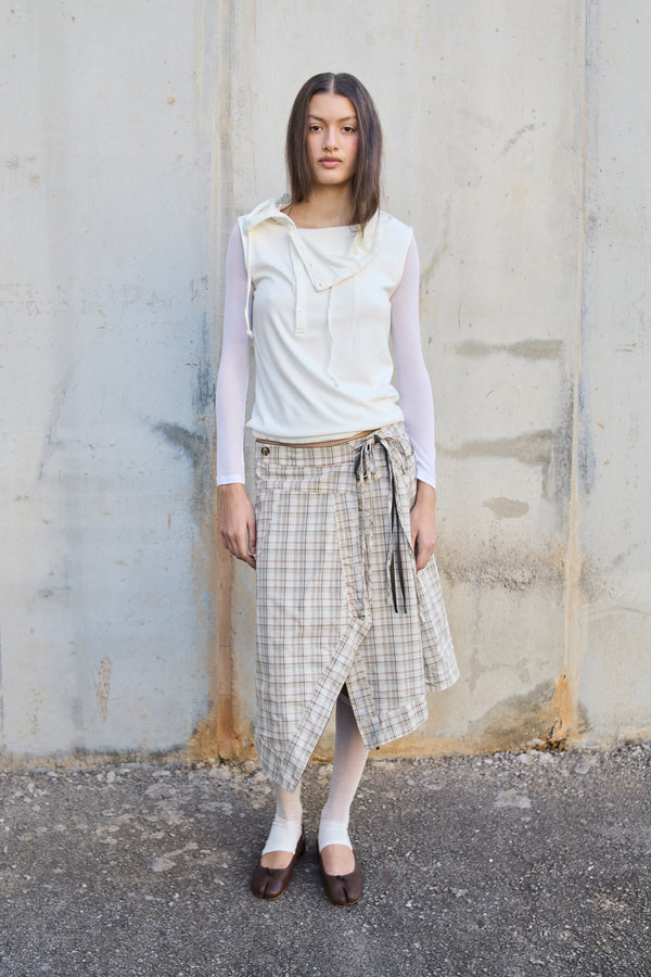 Camiseta semitransparente con cuello de barco Tana