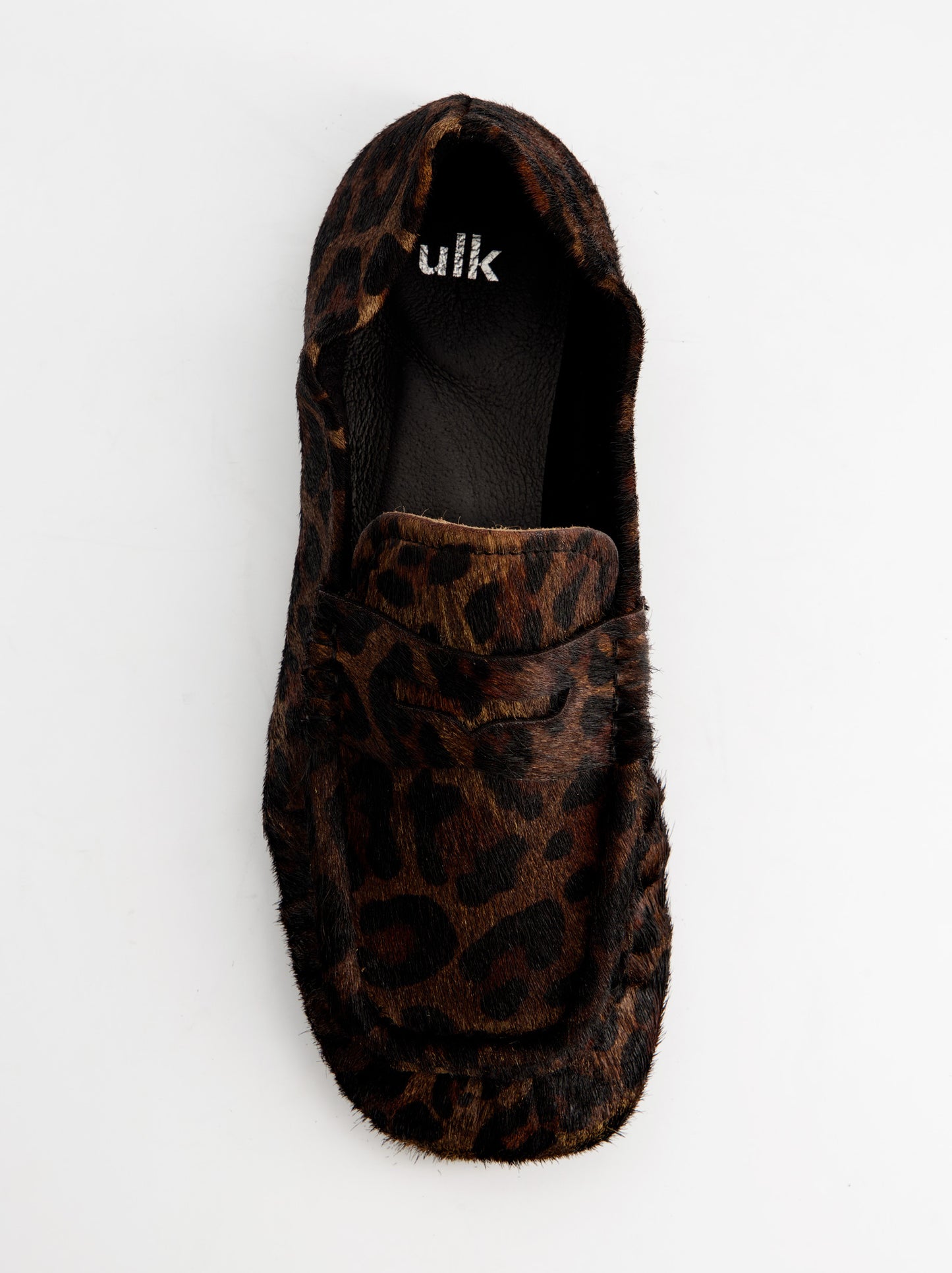 Mocasines fruncido de pelo animal print - ULK Momo
