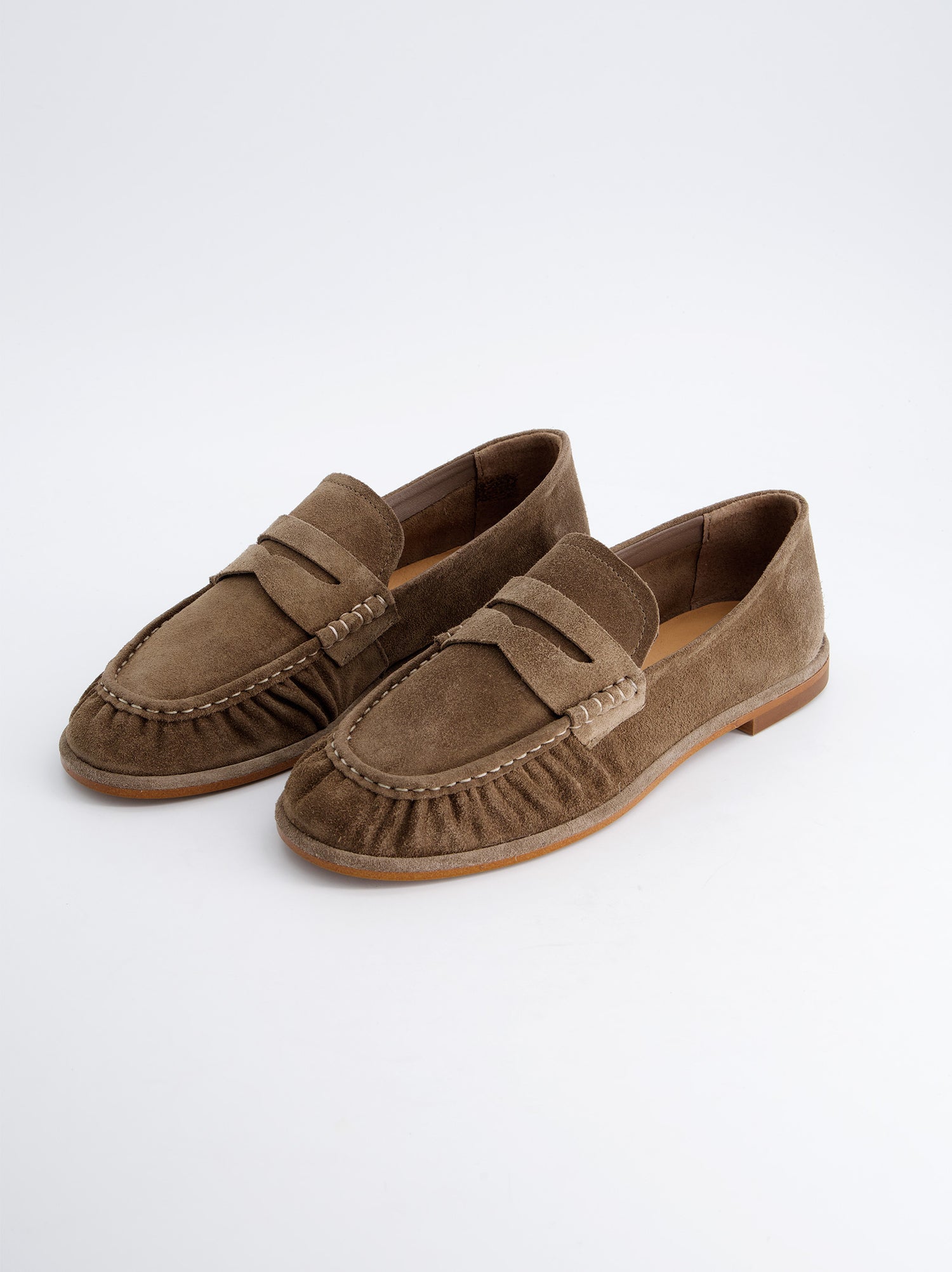 Mocasines De Serraje Taupe -Kassai