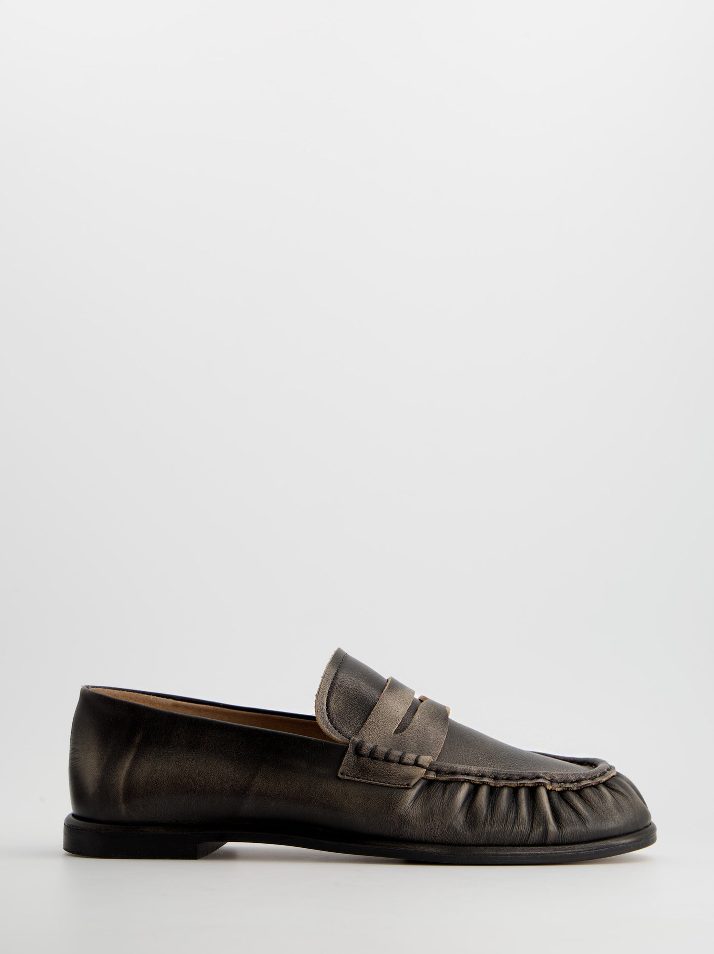 Worn-effect leather loafers - Kassai