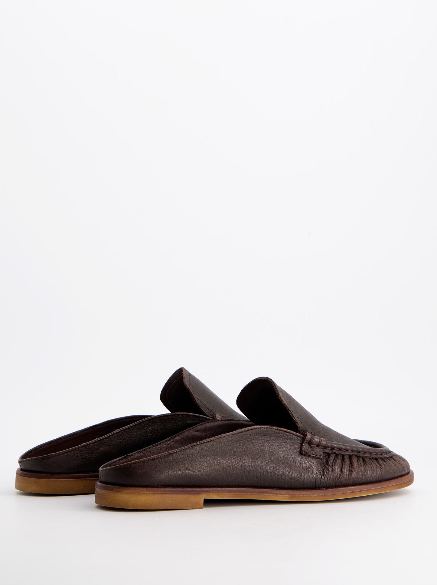 Mules De Piel Marrón - Ramy