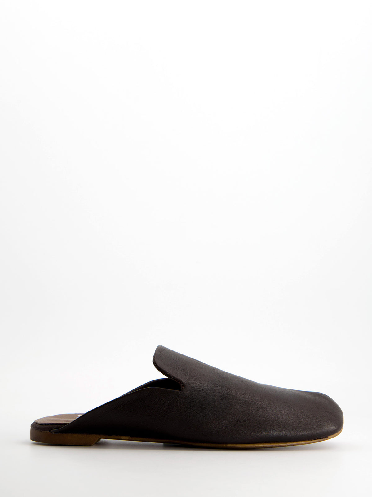 Mules marrones planos de piel - Rakesh