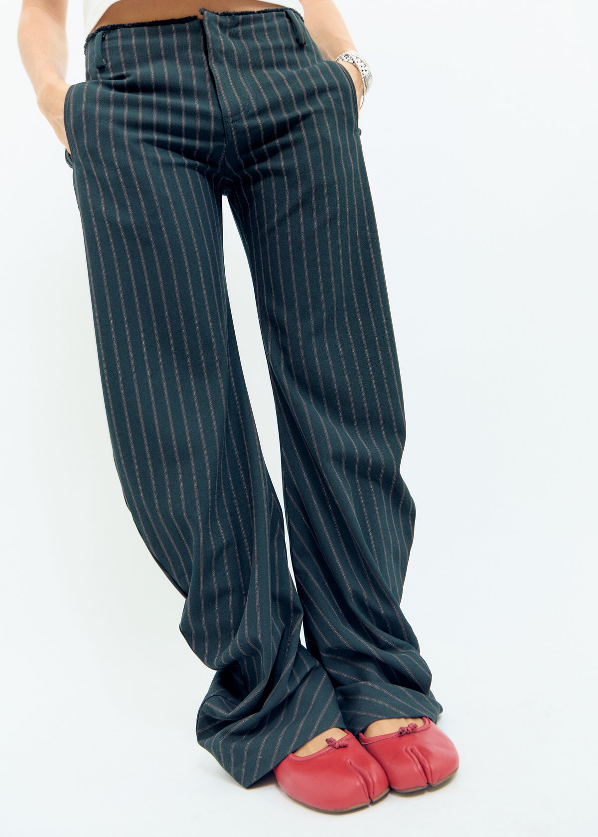 Pantalón de Pinzas Negro con Raya Diplomática - Virginia