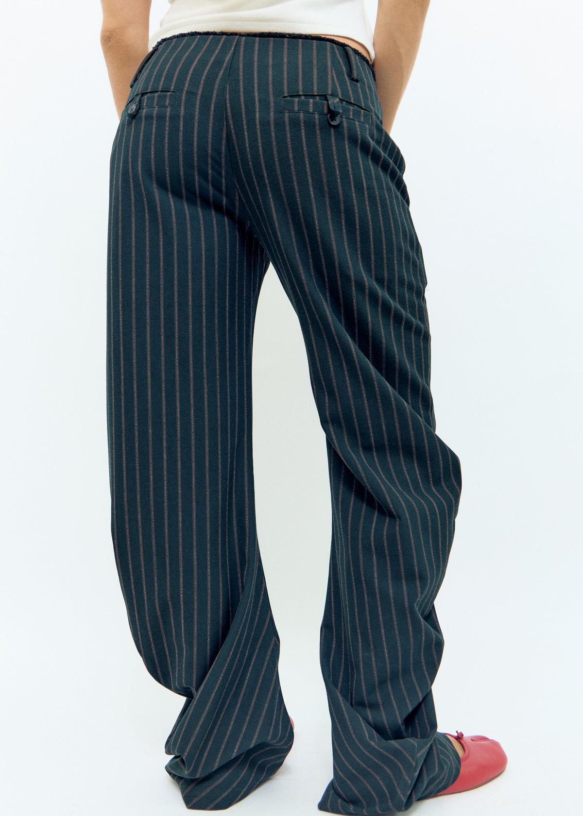 Pantalón de Pinzas Negro con Raya Diplomática - Virginia