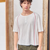 Camiseta blanca fluida detalle contraste rojo - Atlas