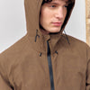 Chaqueta ligera textura con capucha marrón - Wave
