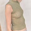 Top micro-plisado de cuello alto - Isi