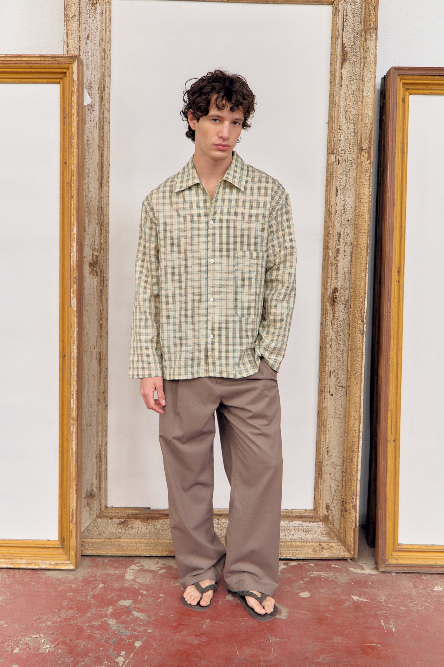 Camisa de cuadros ligera con bolsillo Axis