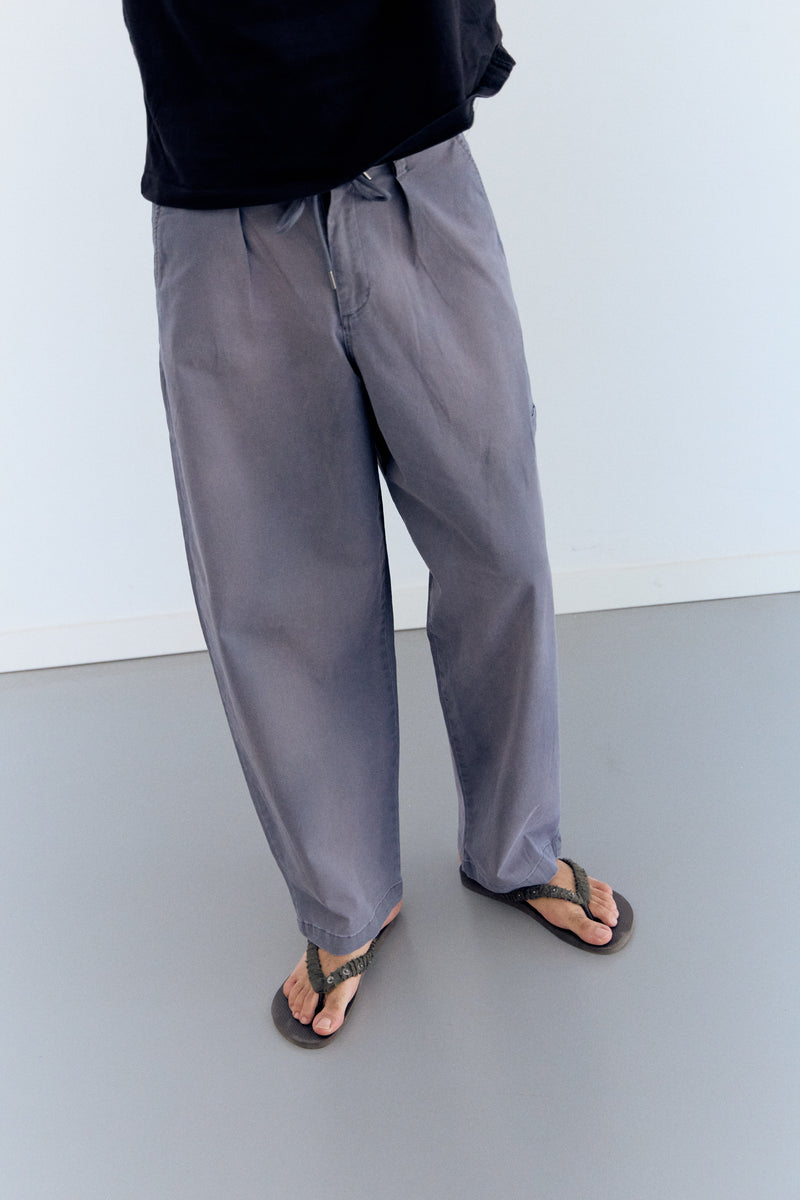 Worn blue relaxed trousers - Balloon