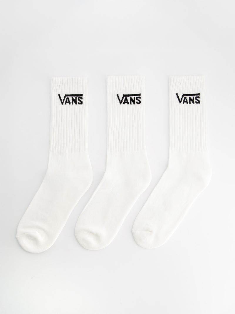 Pack de tres calcetines altos blancos - Vans Classic Crew