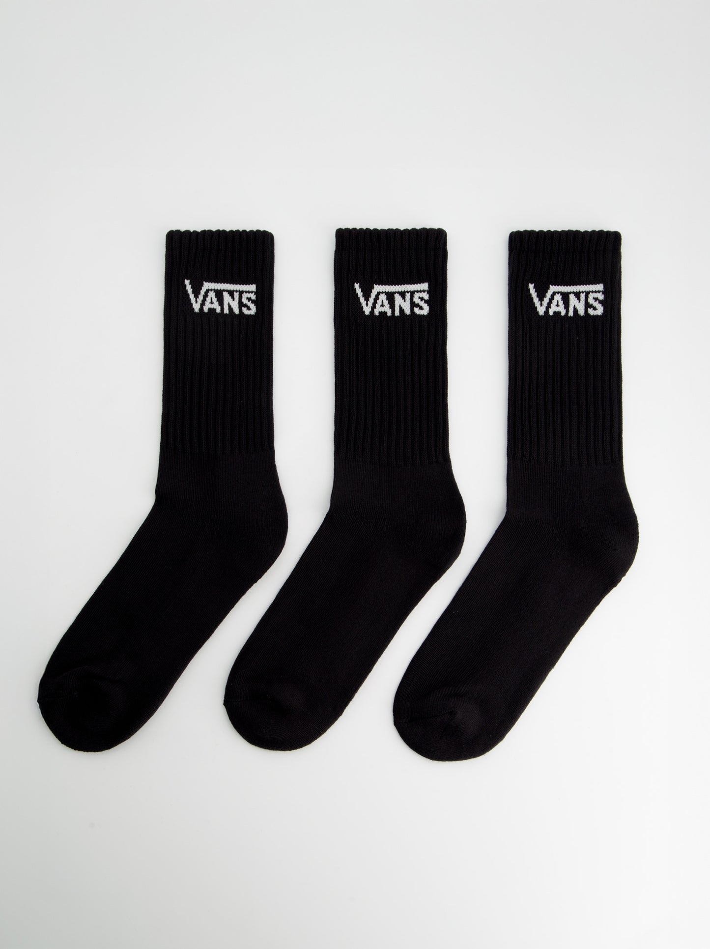 Pack de tres calcetines altos negros - Vans Classic Crew