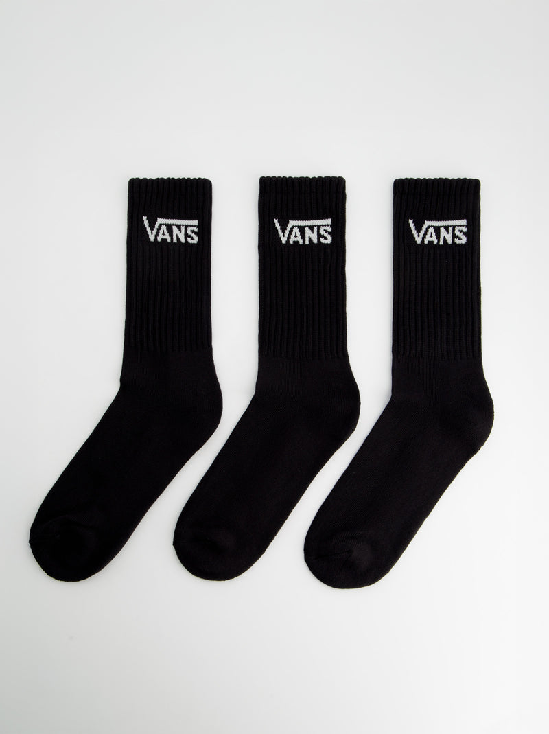 Pack de tres calcetines altos negros - Vans Classic Crew
