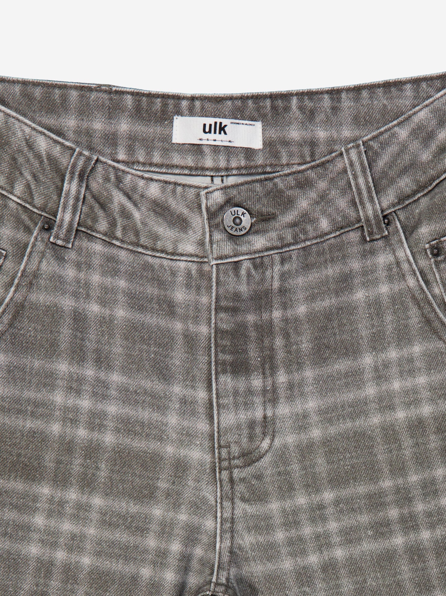 Plaid Effect Denim Trousers - Jones