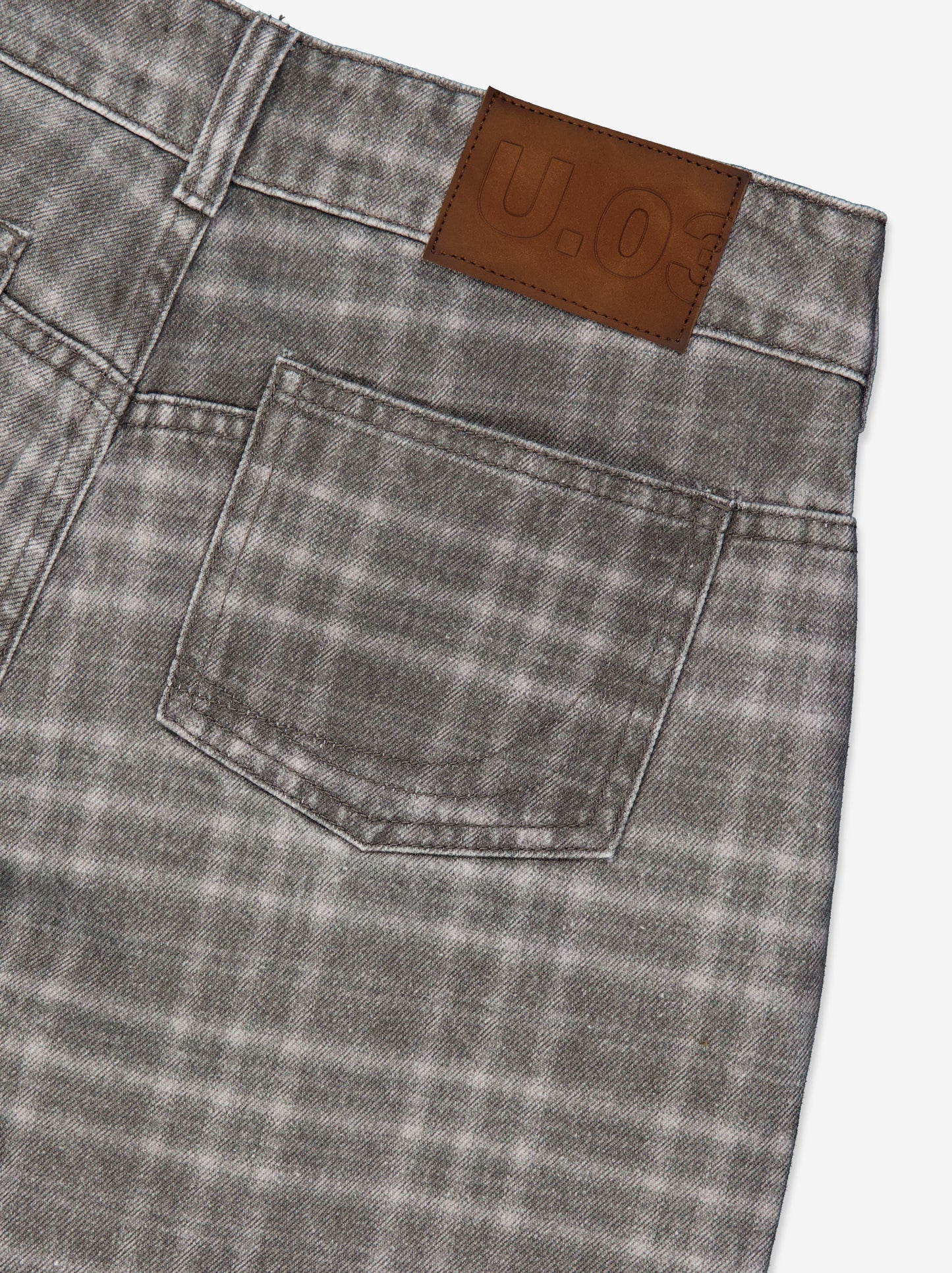 Plaid Effect Denim Trousers - Jones
