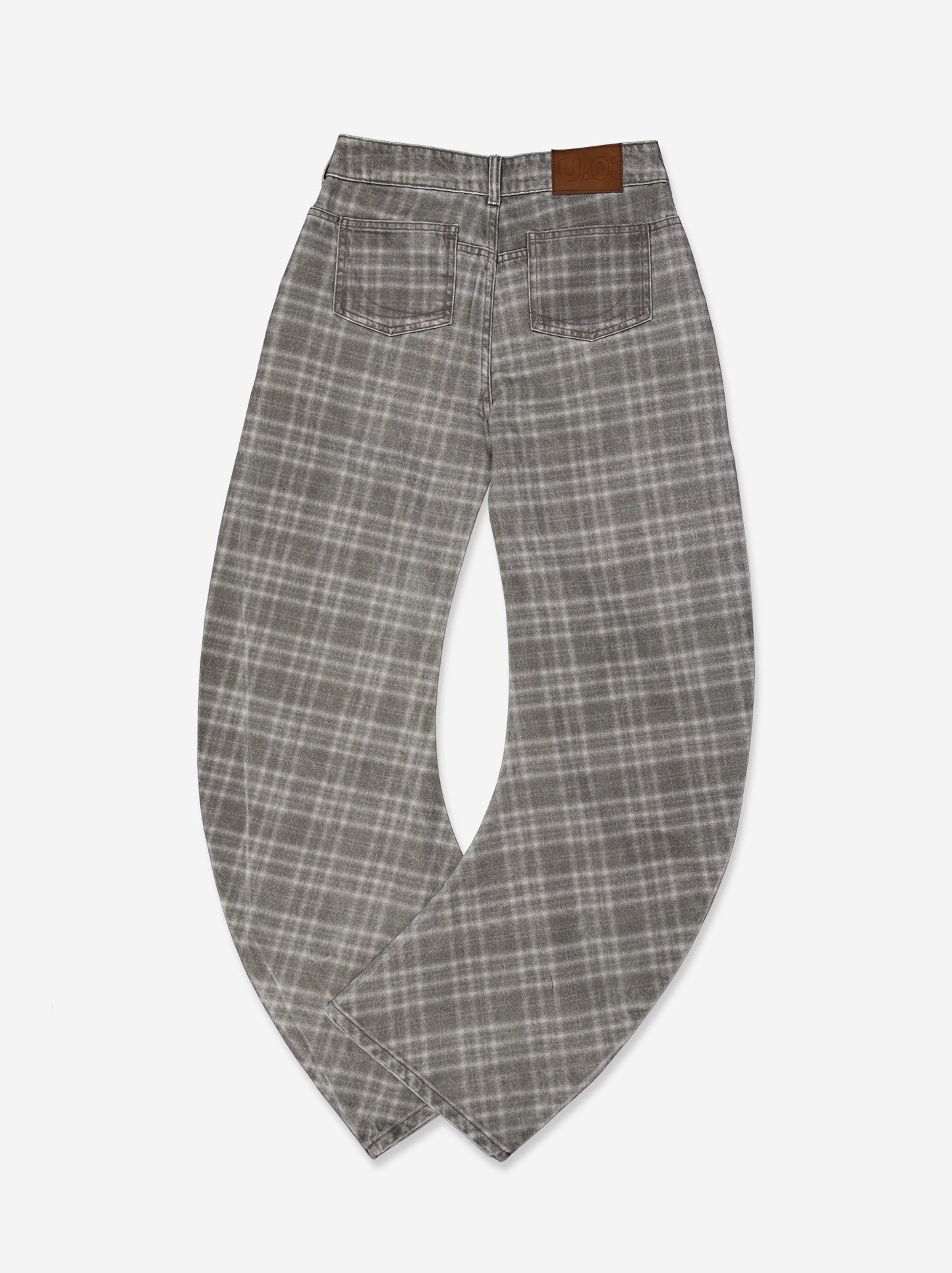 Plaid Effect Denim Trousers - Jones