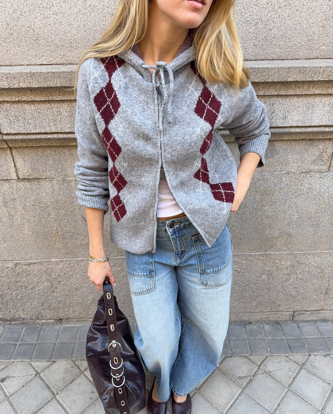 Zip-up knit sweater - ULK Alice