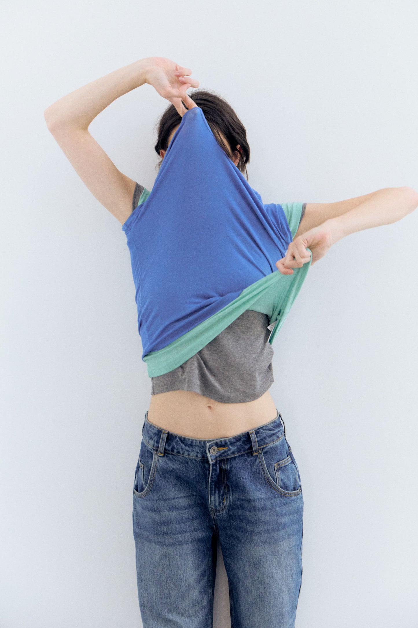 Basic flowing blue t-shirt - Funny