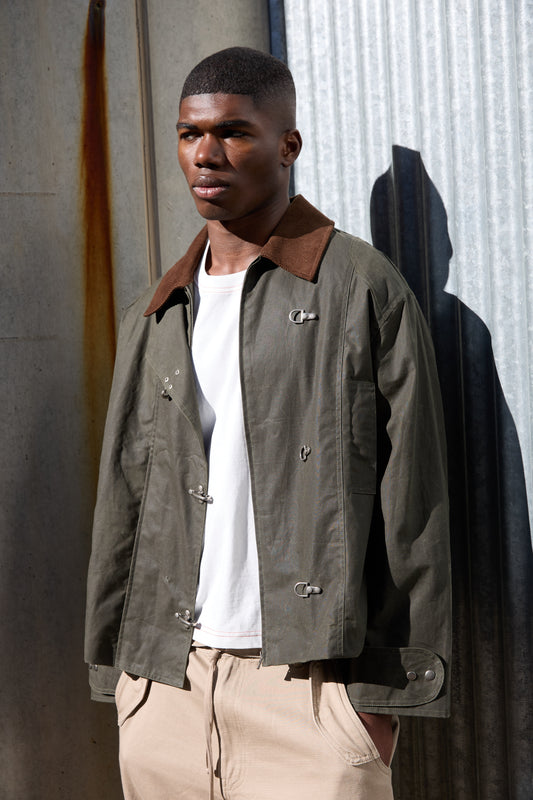 Utility jacket with metal fasteners - Layla