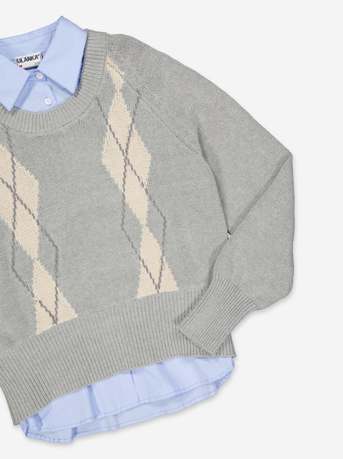 Knitted sweater with shirt - ULK Vera