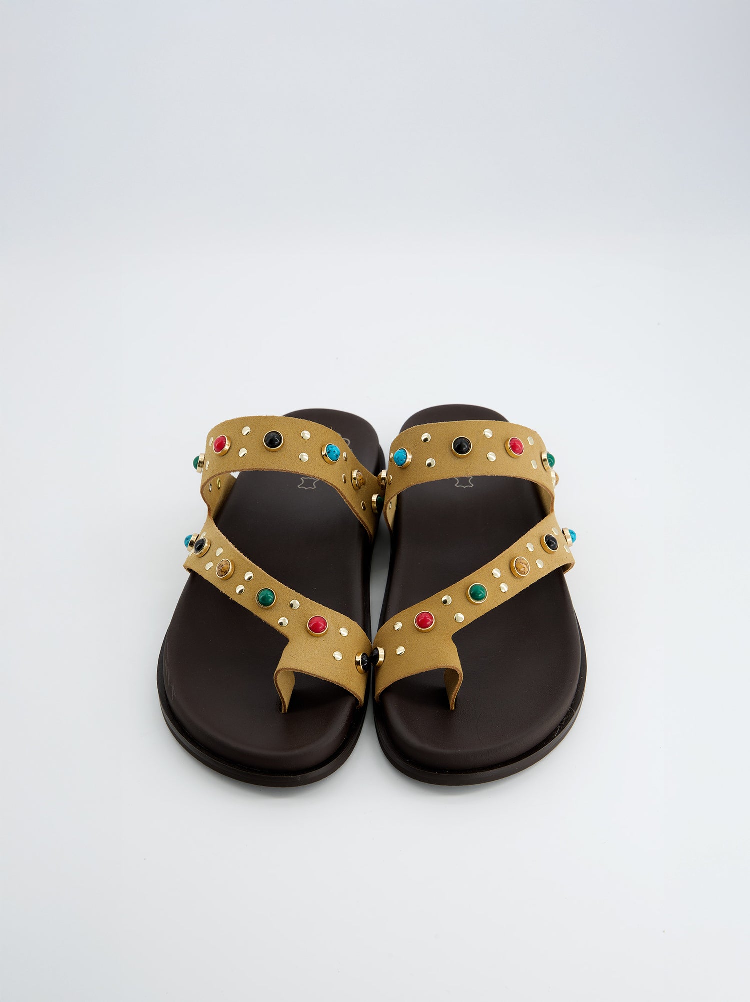 Sandalia Camel Con Piedras Decorativas - Porronet