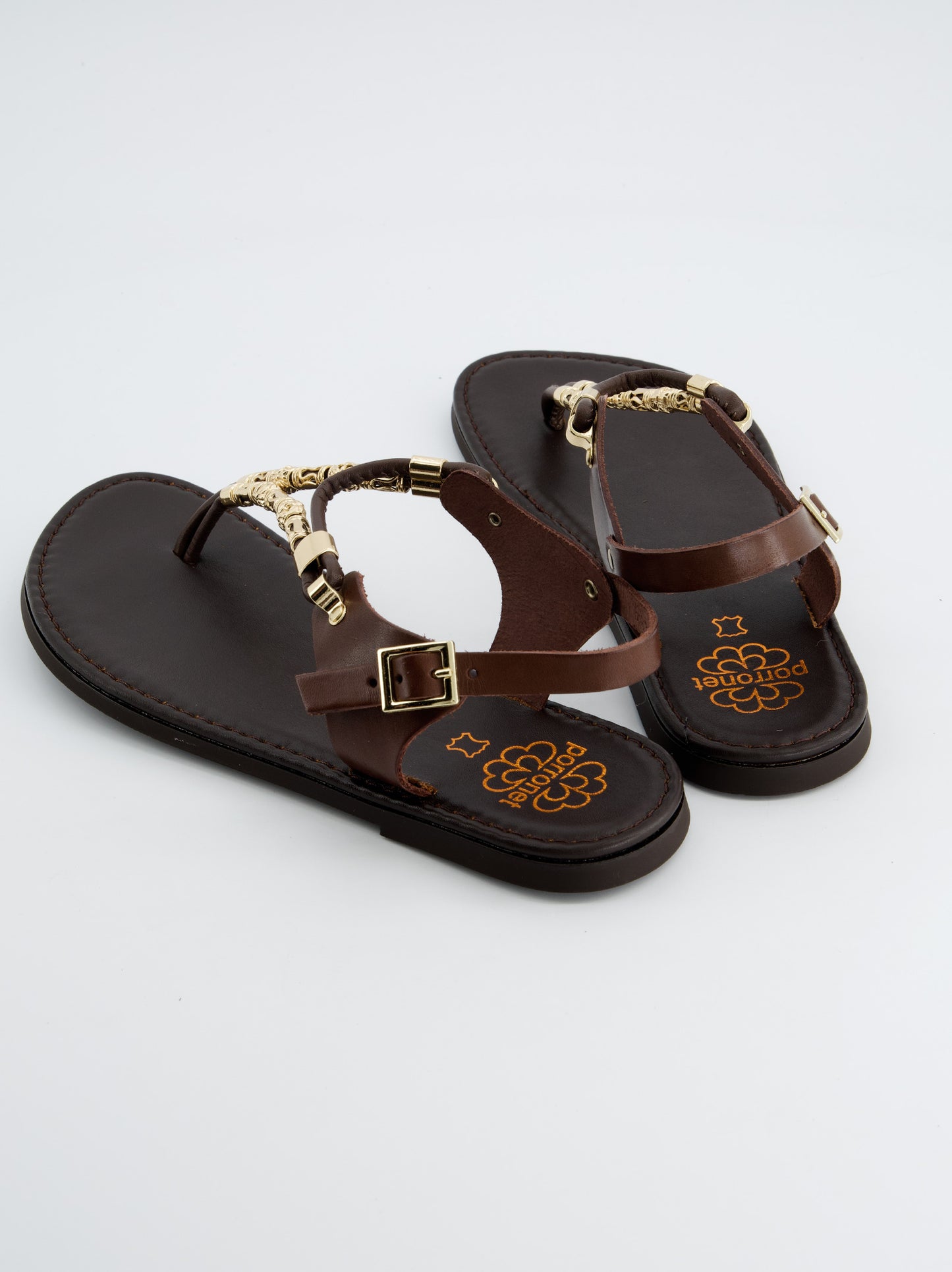 Sandalias De Piel Con Detalle Metálico - Porronet