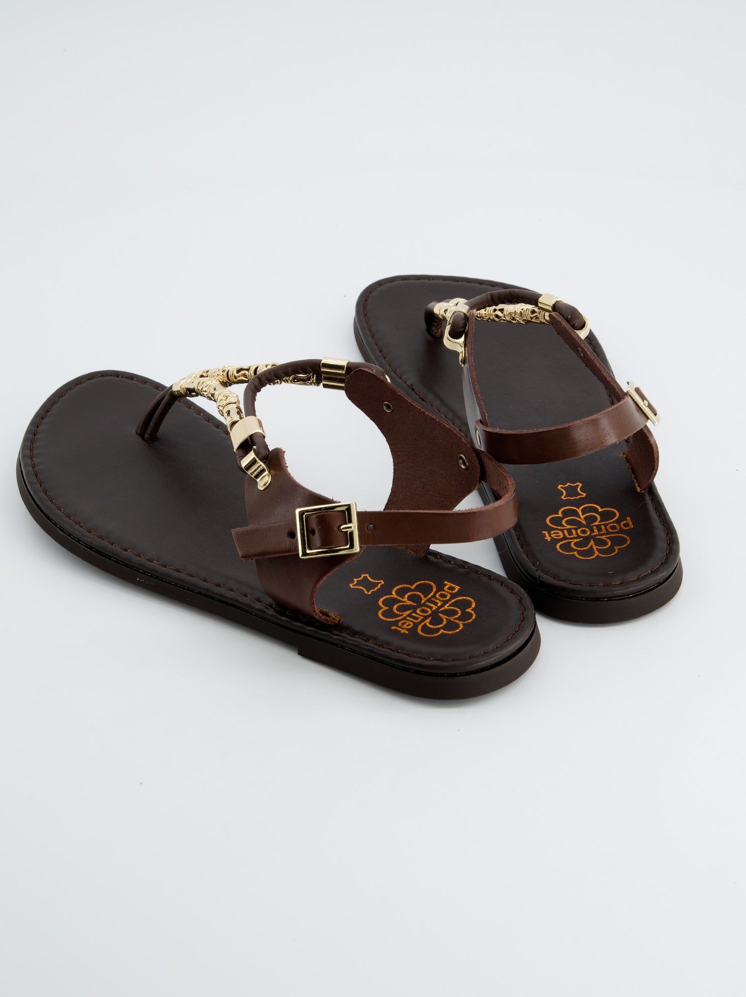 Sandalias De Piel Con Detalle Metálico - Porronet