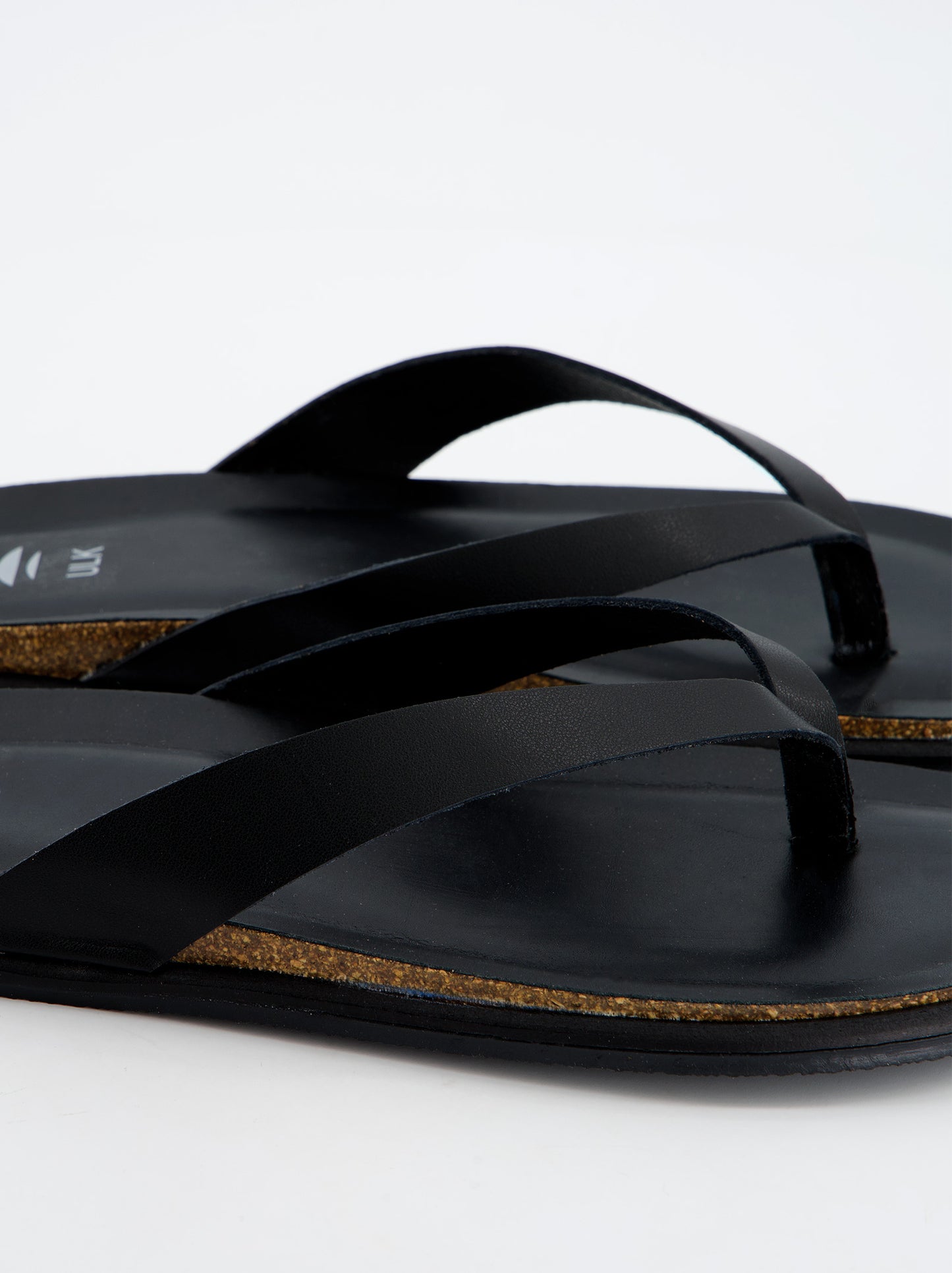 Sandalia Negra De Piel - Saim