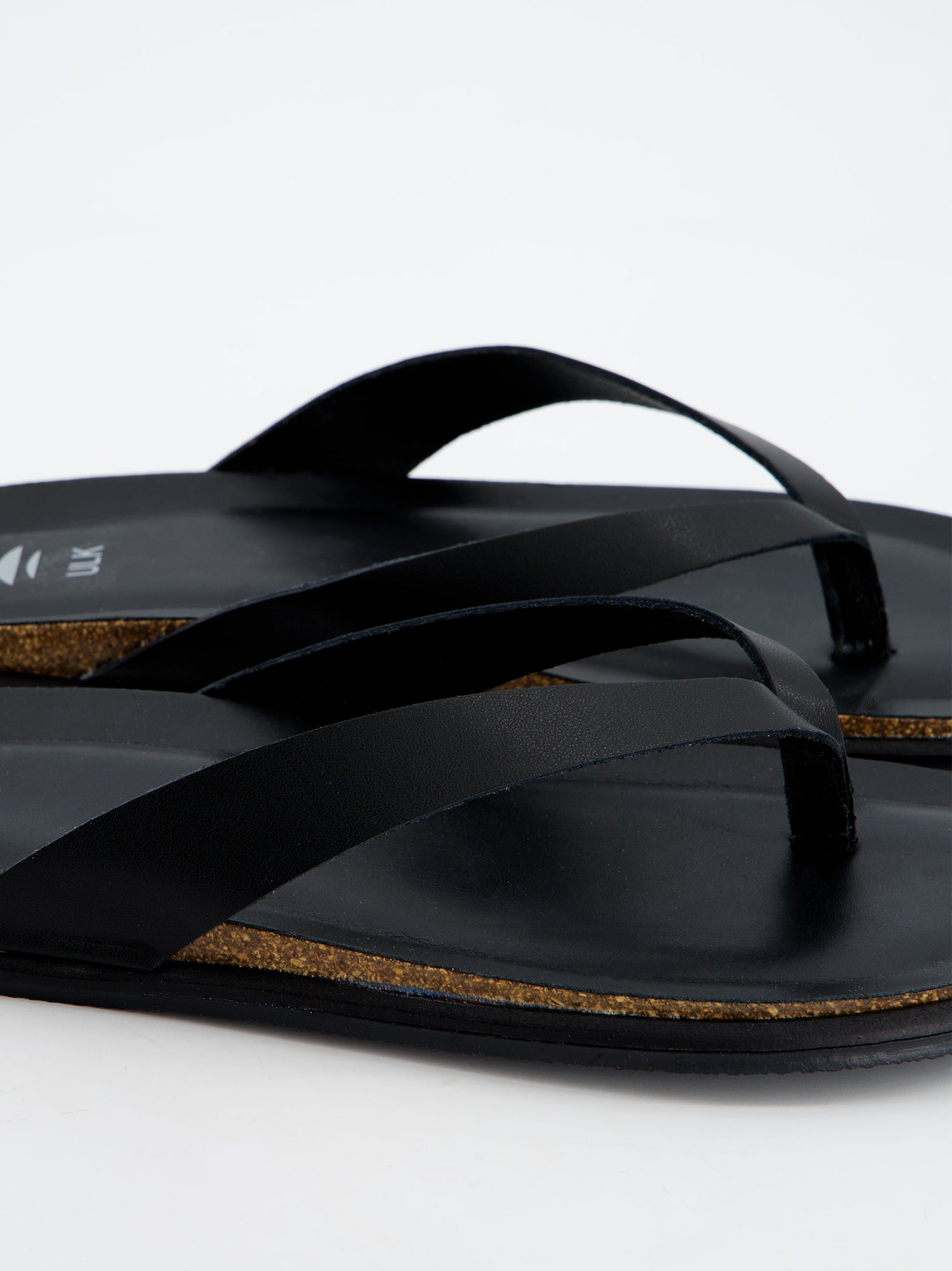 Sandalia Negra De Piel - Saim